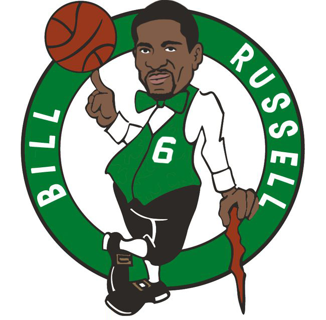Boston Celtics Bill Russell Logo iron on heat transfer